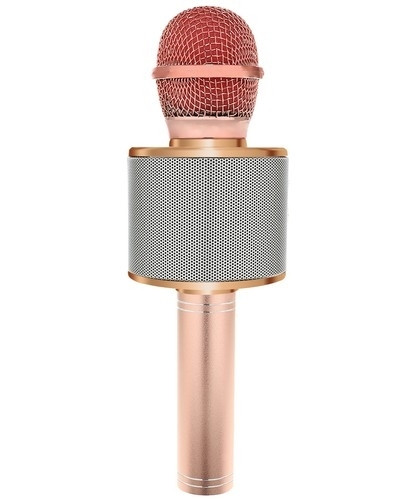 Draagbare Bluetooth-karaokemicrofoon met luidspreker, roségoud