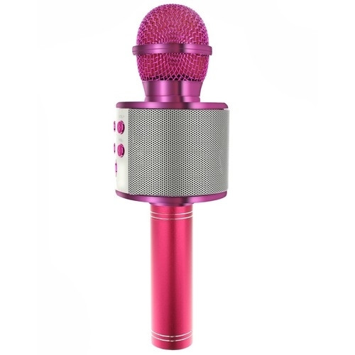 Draagbare roze Bluetooth-karaokemicrofoon met luidspreker