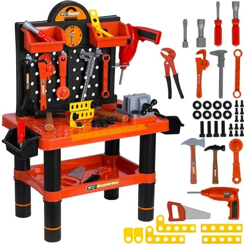 Tool workshop for children with drill and tool kit