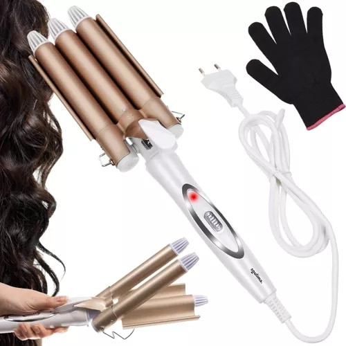 Rapidly heated curling iron with adjustable temperature