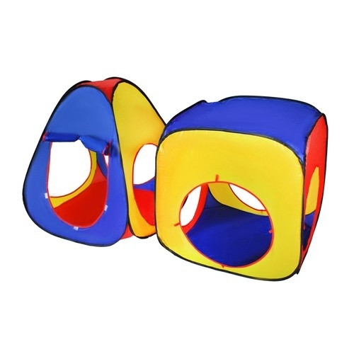 Set da gioco per bambini 3 in 1: teepee, tunnel e casa - multicolore