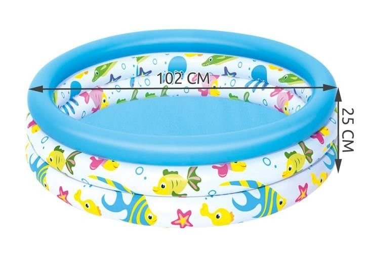 Inflatable Pool 102x25cm - Easy Assembly, PVC