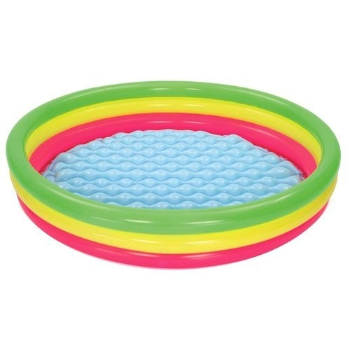 Inflatable Children's Pool, 3 Rings, Soft Bottom