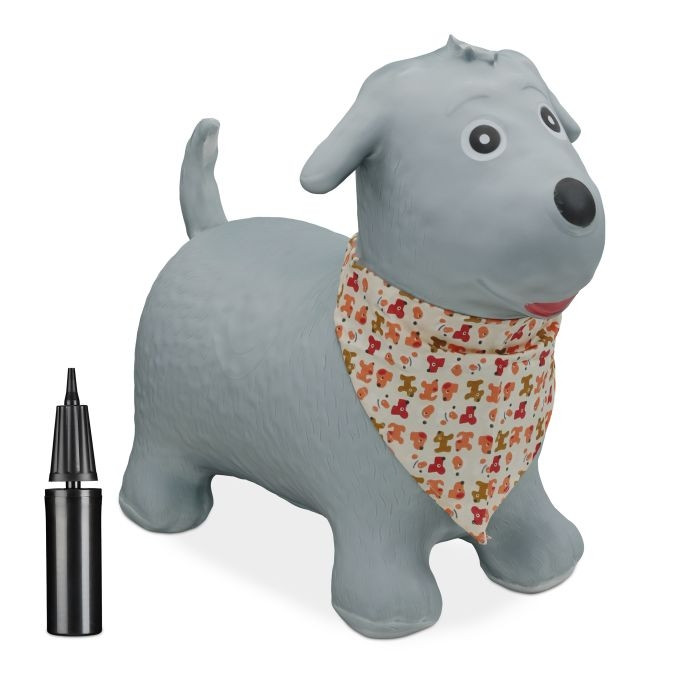 Springender Hund mit Schal