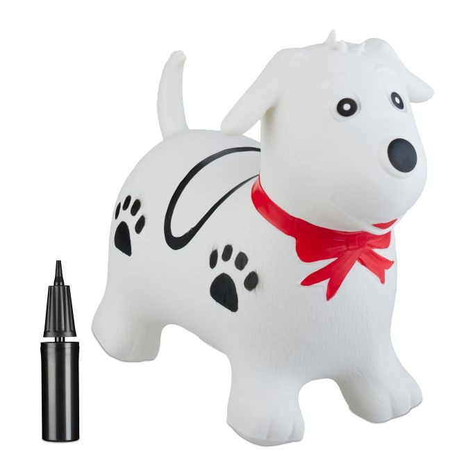 Springende hond met riem