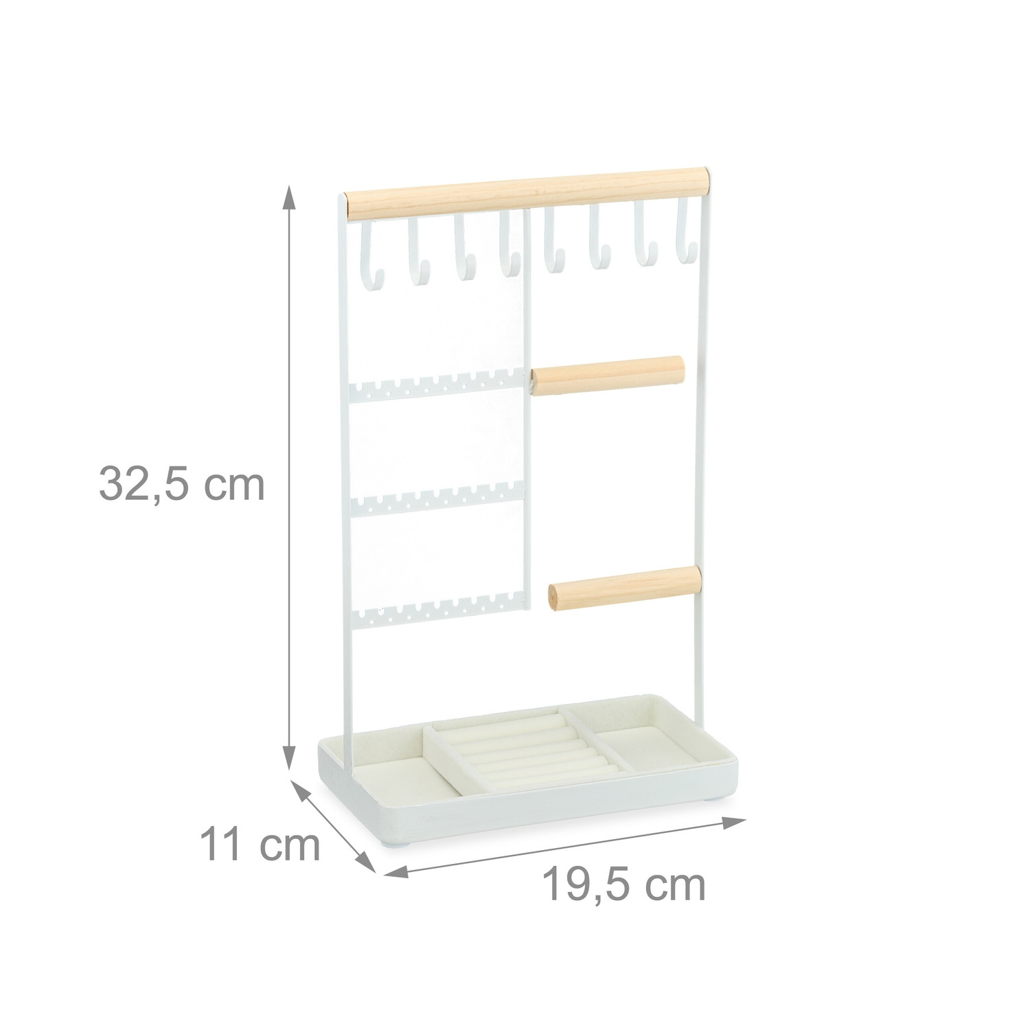 Présentoir à bijoux avec compartiment à bagues