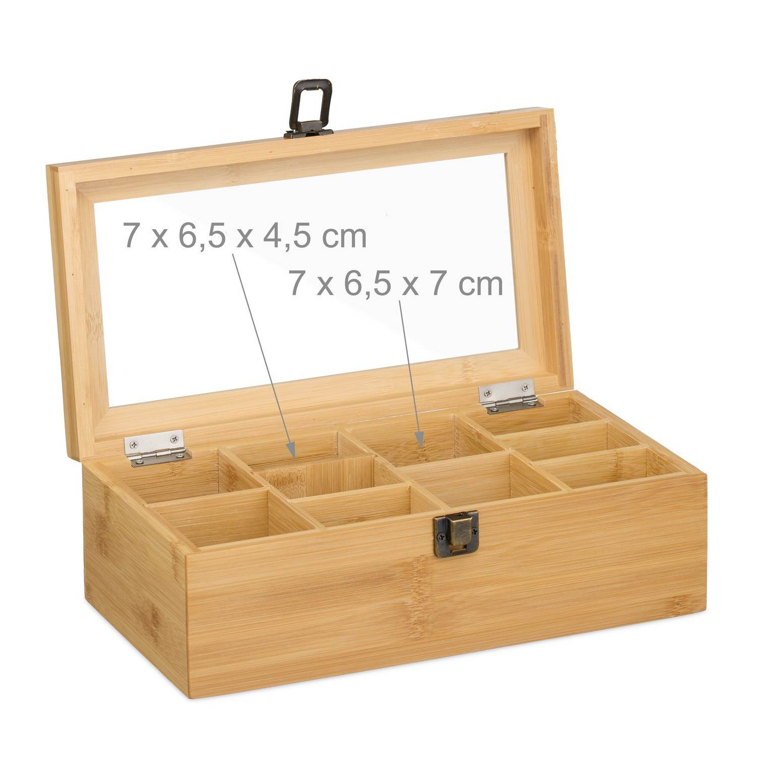 Caja de té con 10 compartimentos