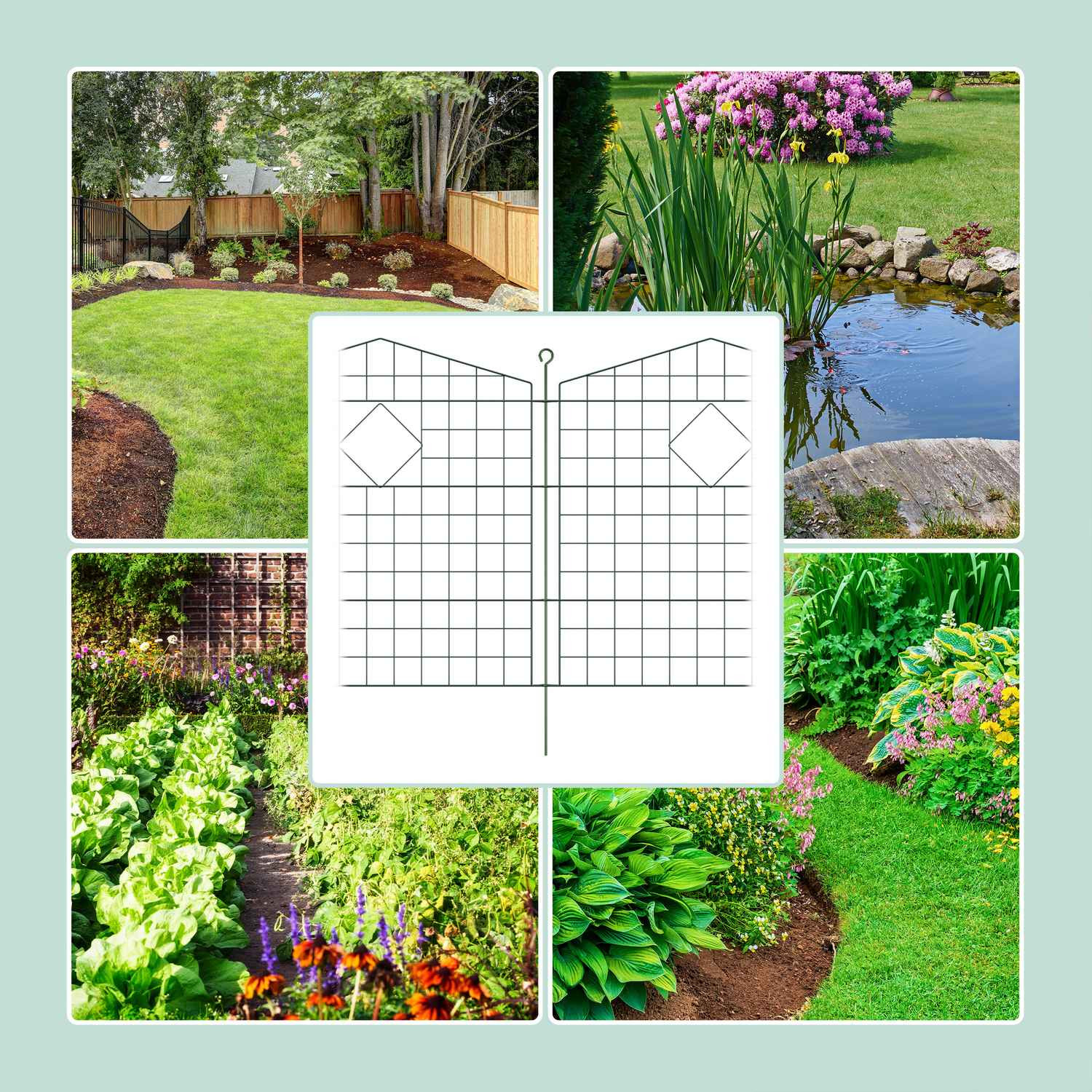 Gartenzaun mit Bögen, 5-teilig