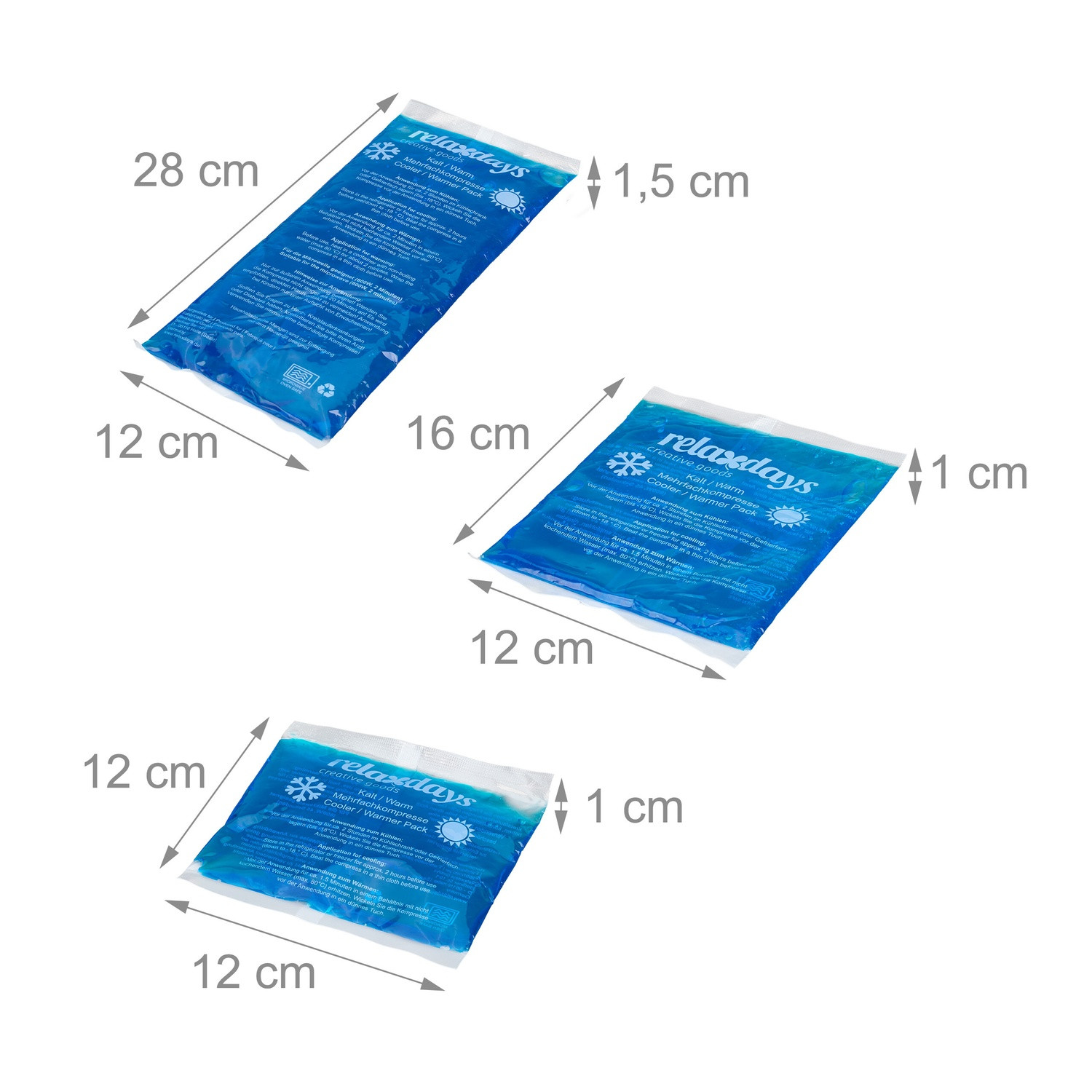 Pacote com 5 almofadas de resfriamento com capa