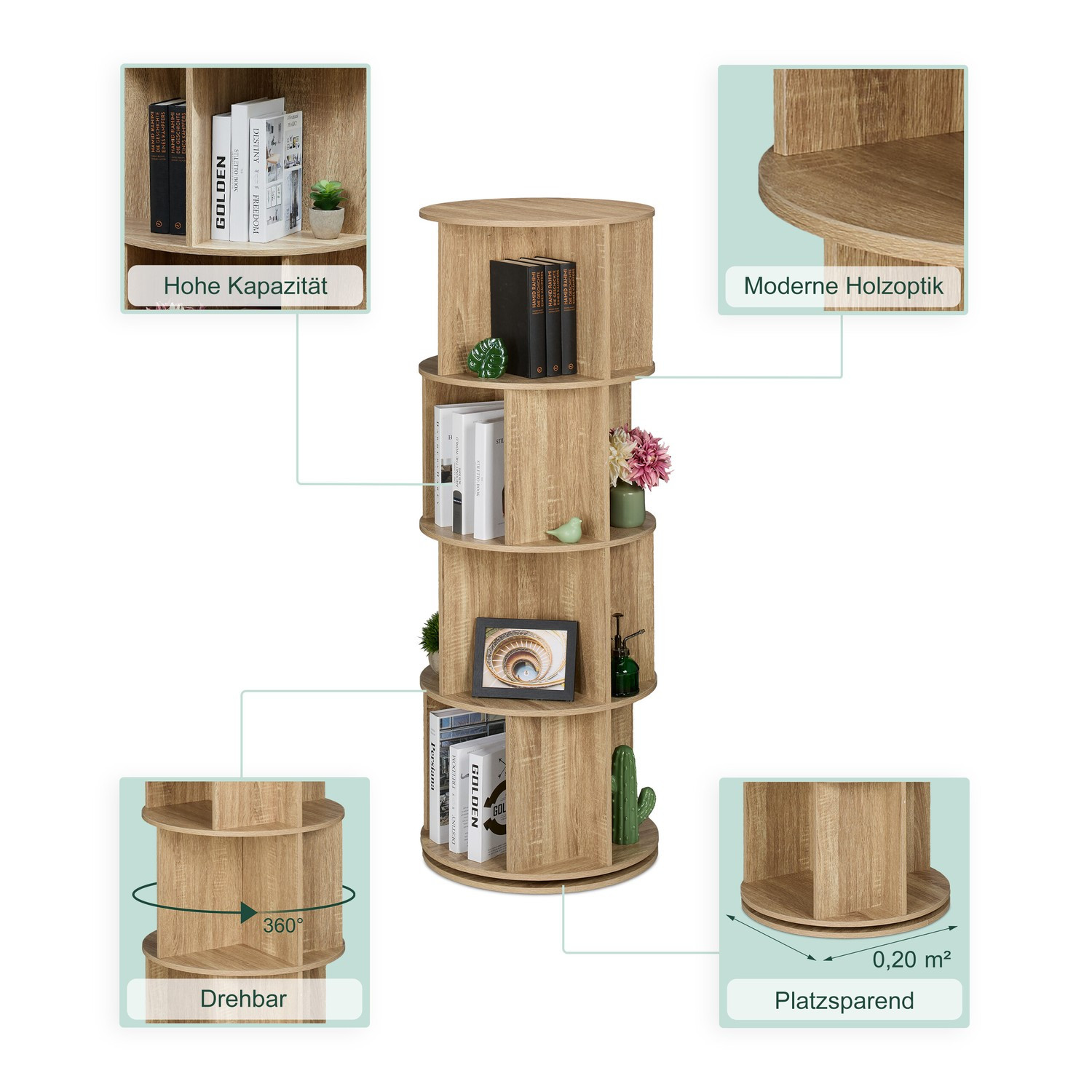 Rotating book tower
