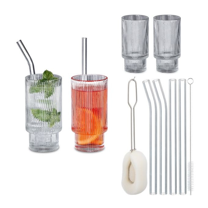 Gerippte Trinkgläser 4er-Pack