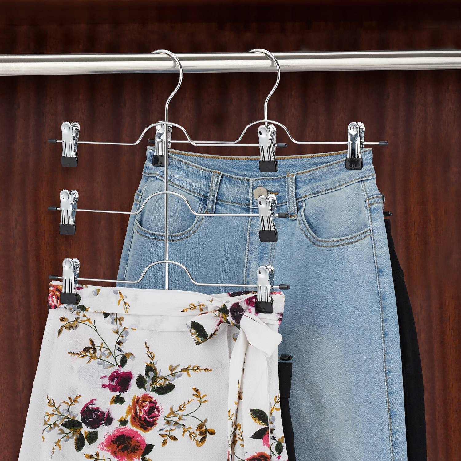 Conjunto de 5 cabides multicompartimentos