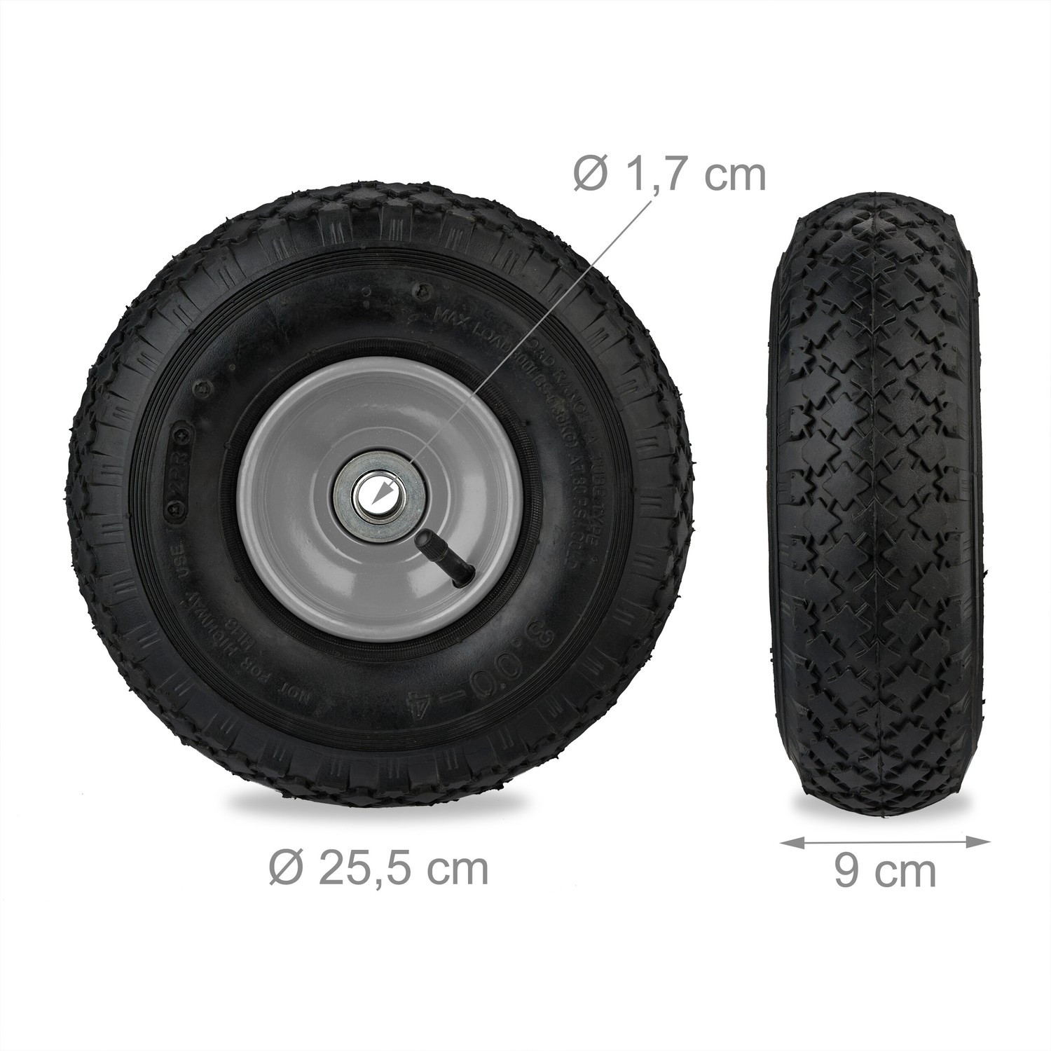 Bag loader wheels 2-pack with pneumatic tires