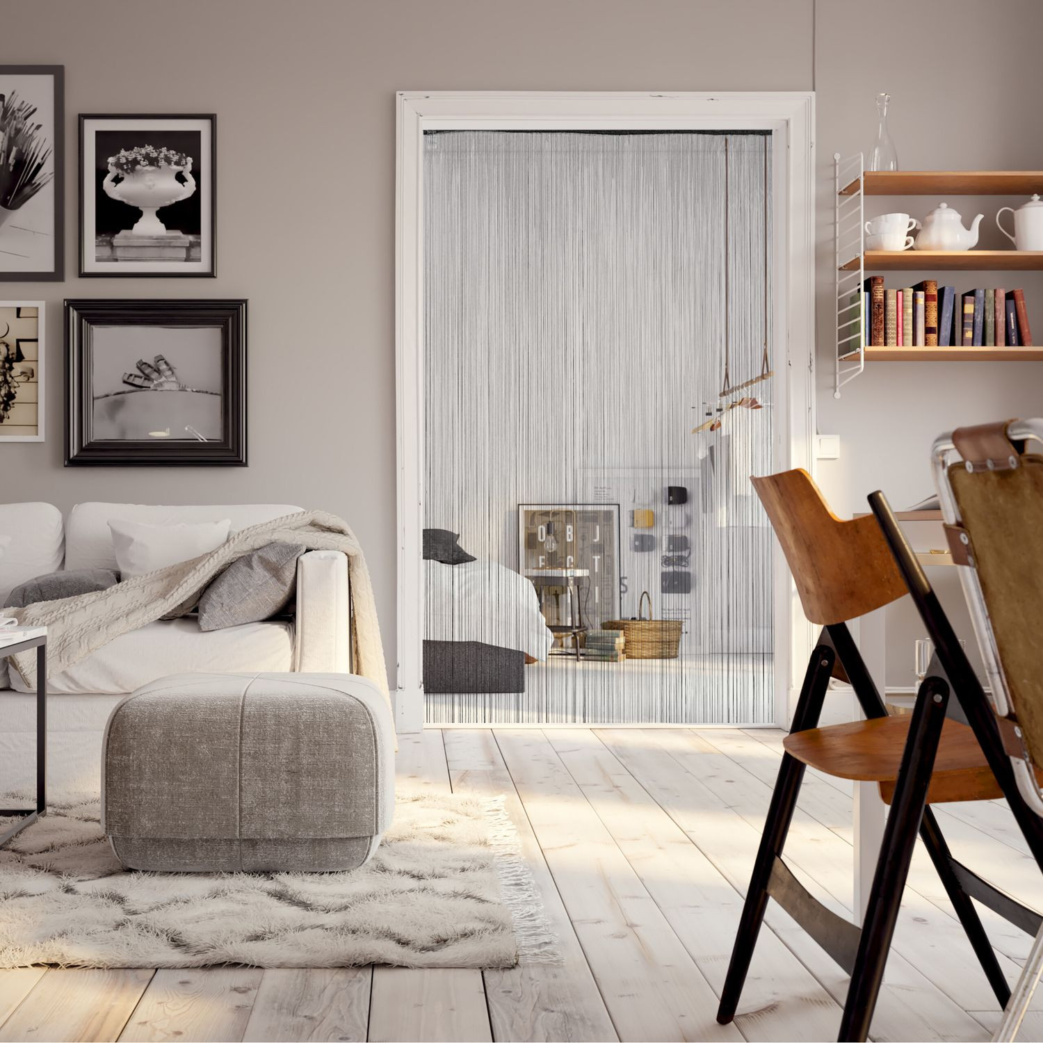 Conjunto de 2 cortinas de corda