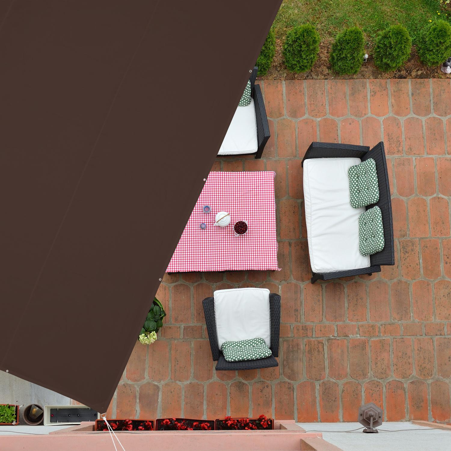 Voile d'ombrage rectangulaire marron