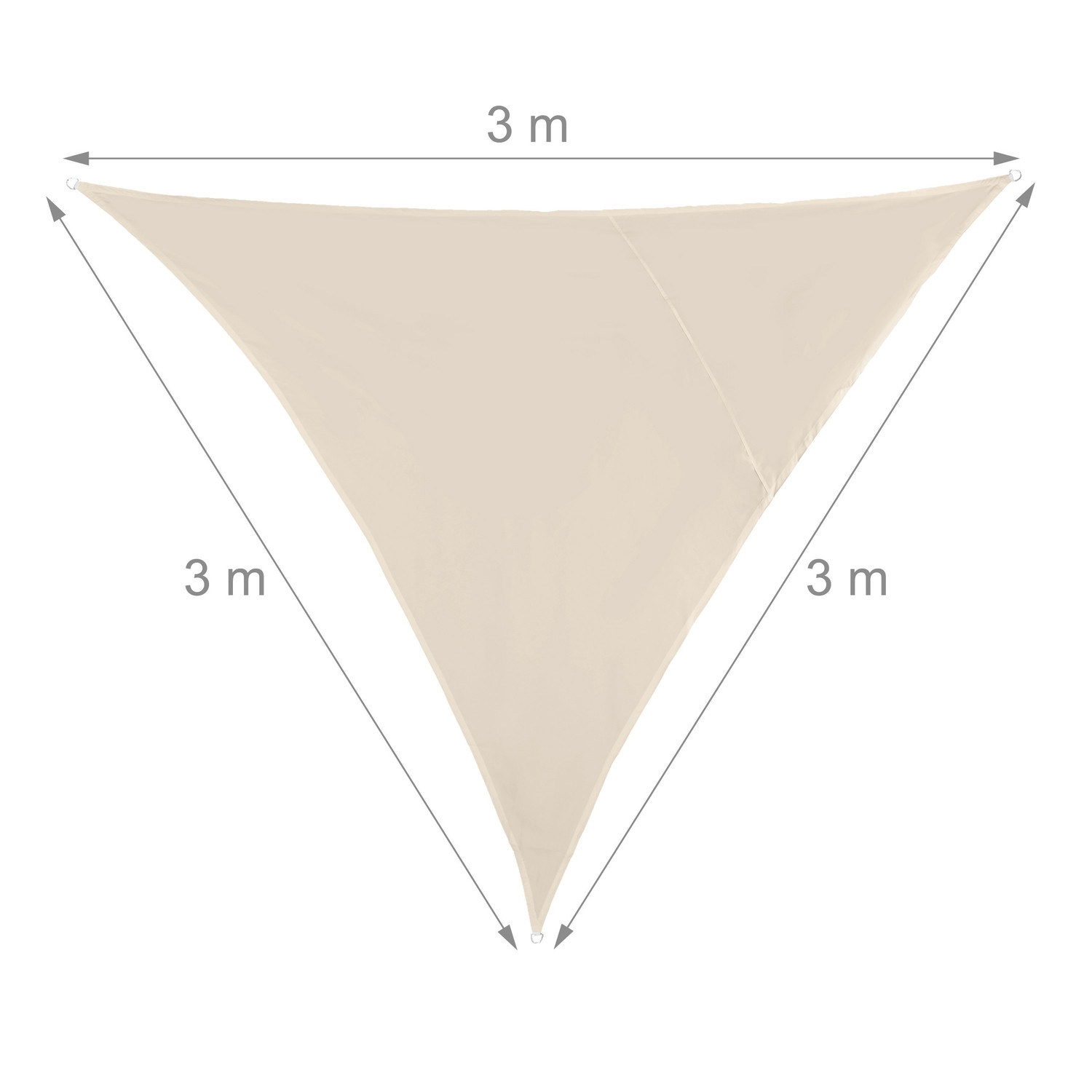 Vela solar triangular bege