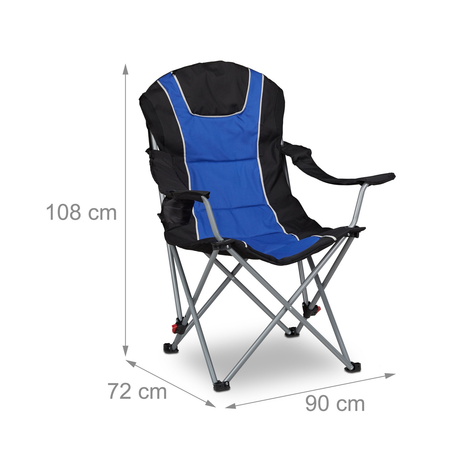 Folding camping chair with padding