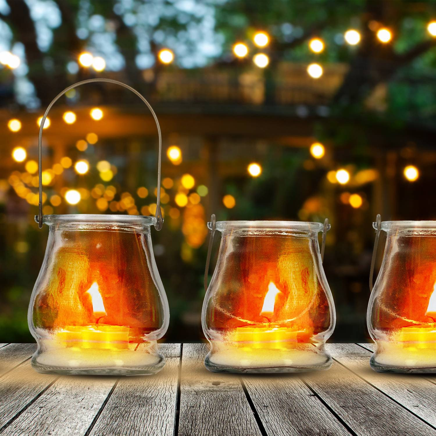 Transparentes Windlicht 12er Set