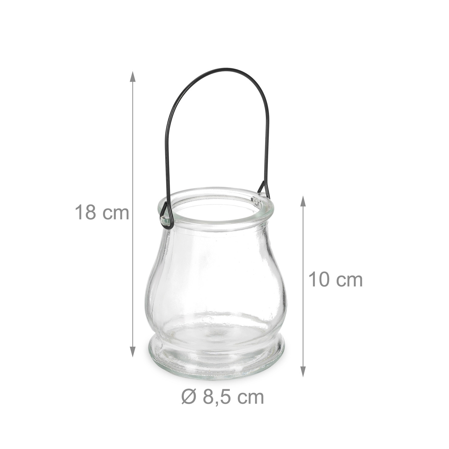 Transparentes Windlicht 12er Set