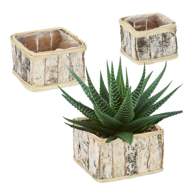 Rechthoekige bloempot - set van 3