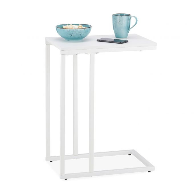 Table d'appoint en forme de C en blanc