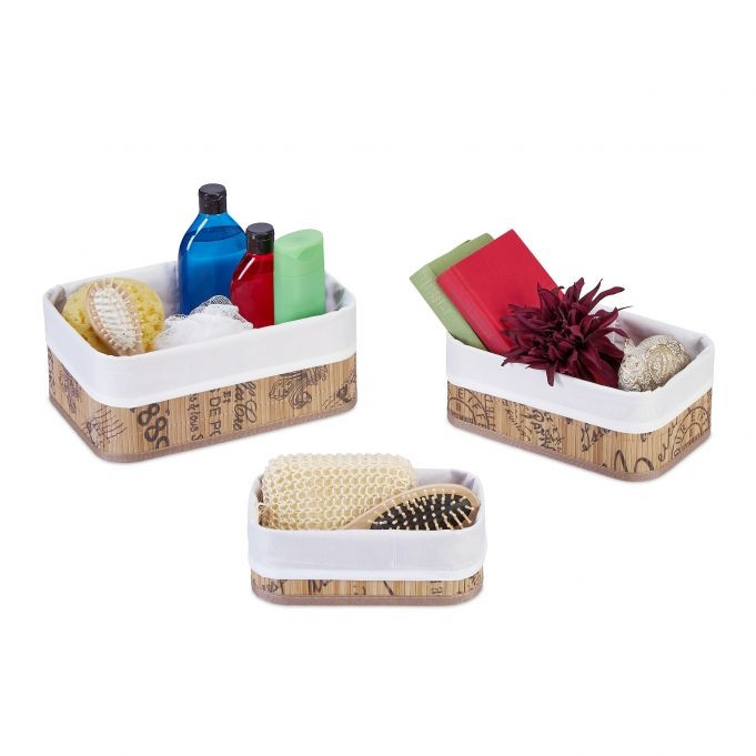 Bamboe opbergmand - set van 3