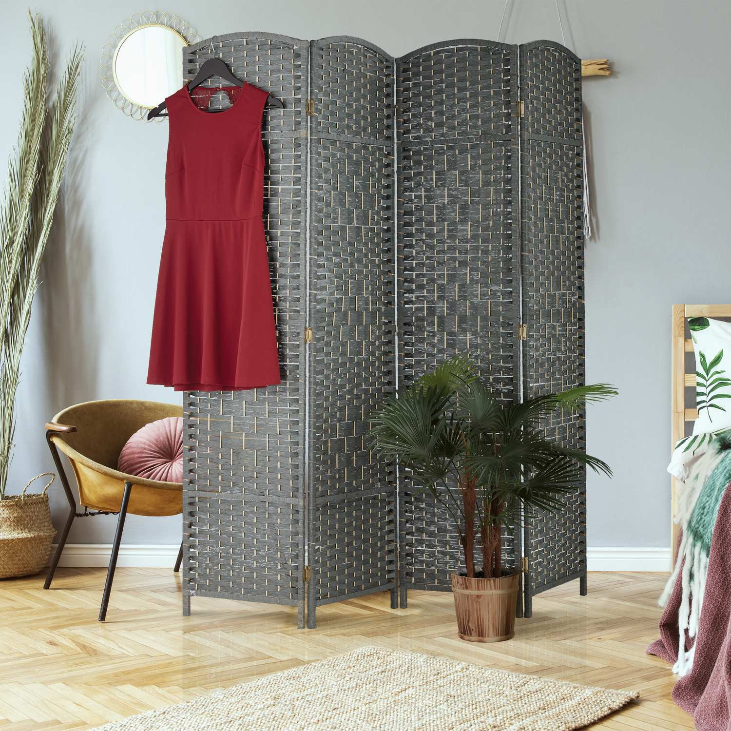 Mampara de pared con 4 paneles