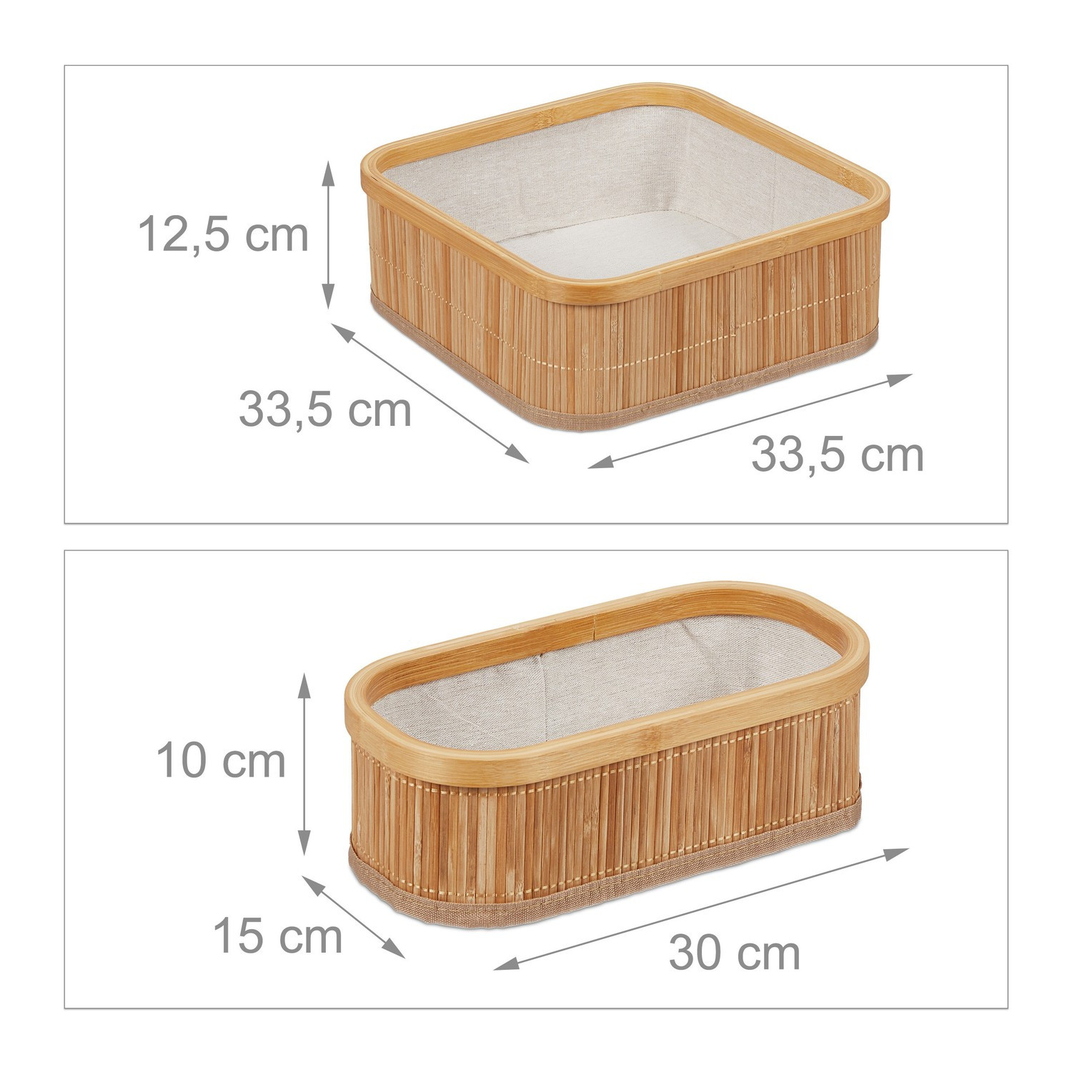 Bamboe opbergmanden set van 3