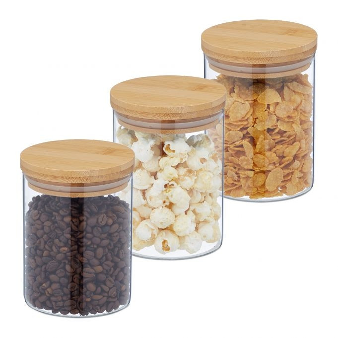 3 pcs. Storage jars in different sizes
