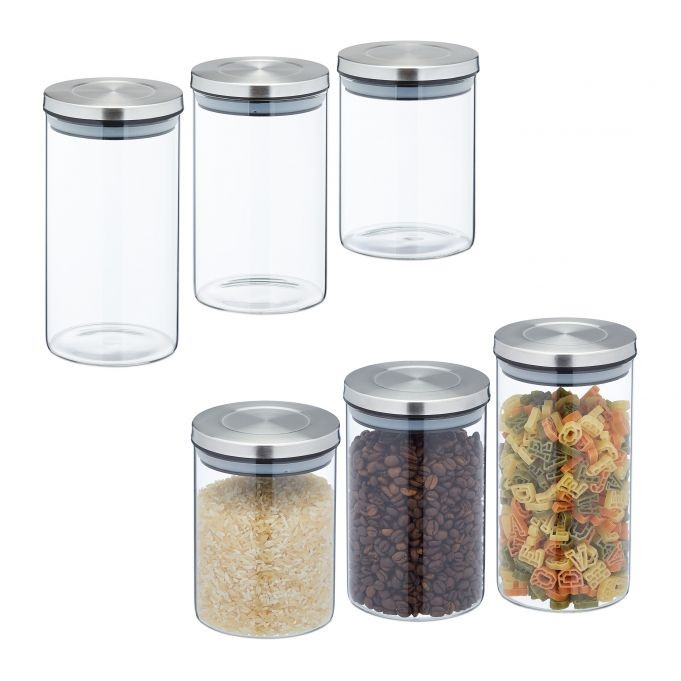 6 pcs. Storage jars in different sizes