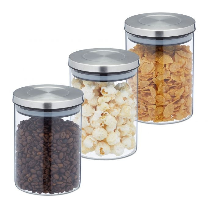 3 bocaux de conservation de différentes tailles