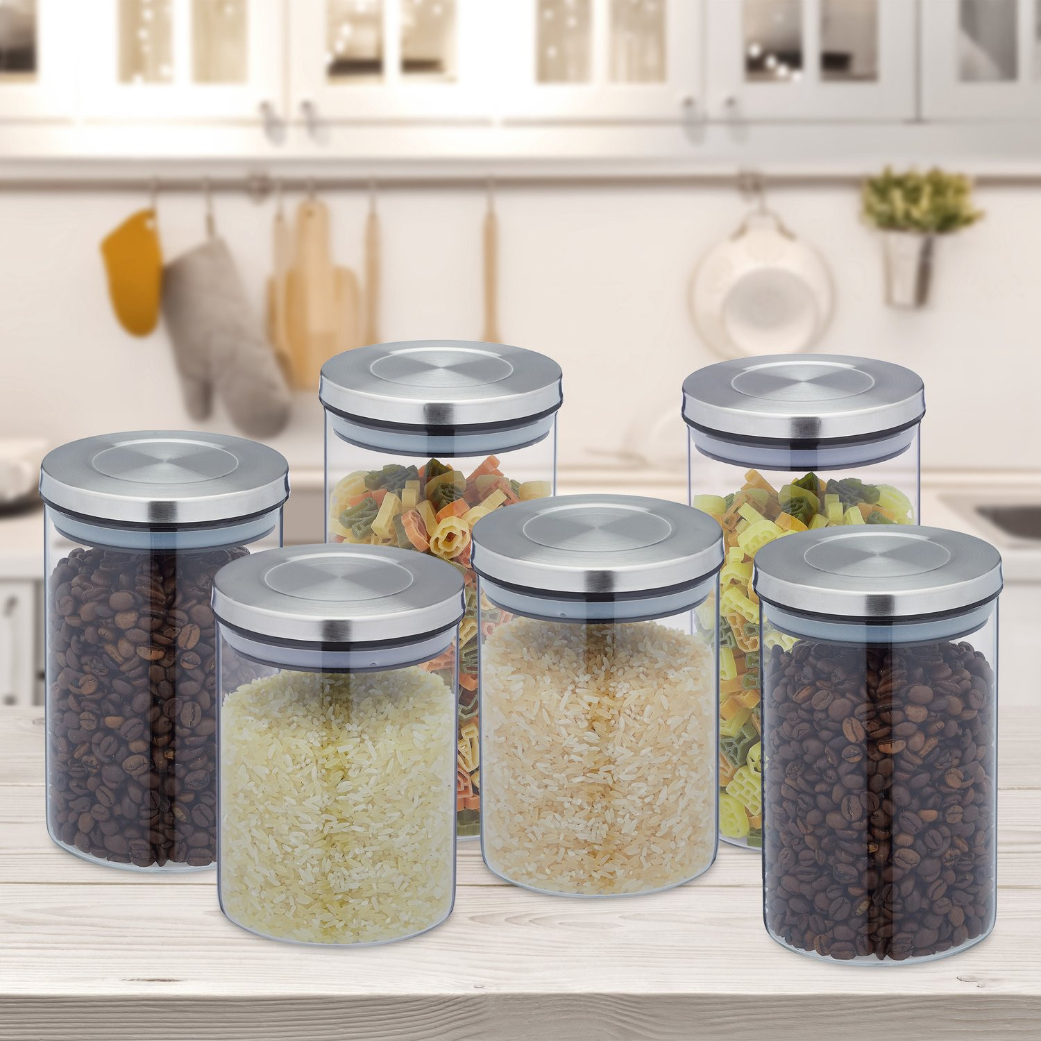 6 pcs. Storage jars in different sizes