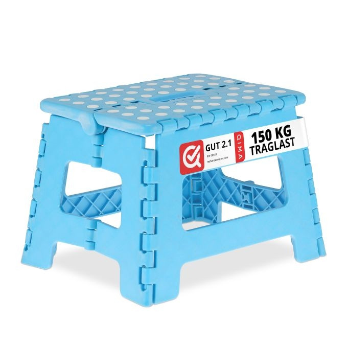 Piccolo sgabello pieghevole blu