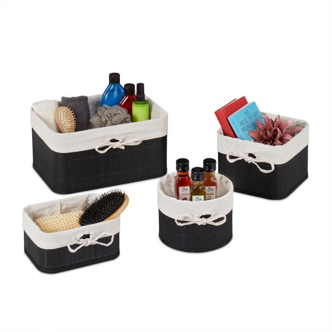 Bamboe opbergmanden set van 4