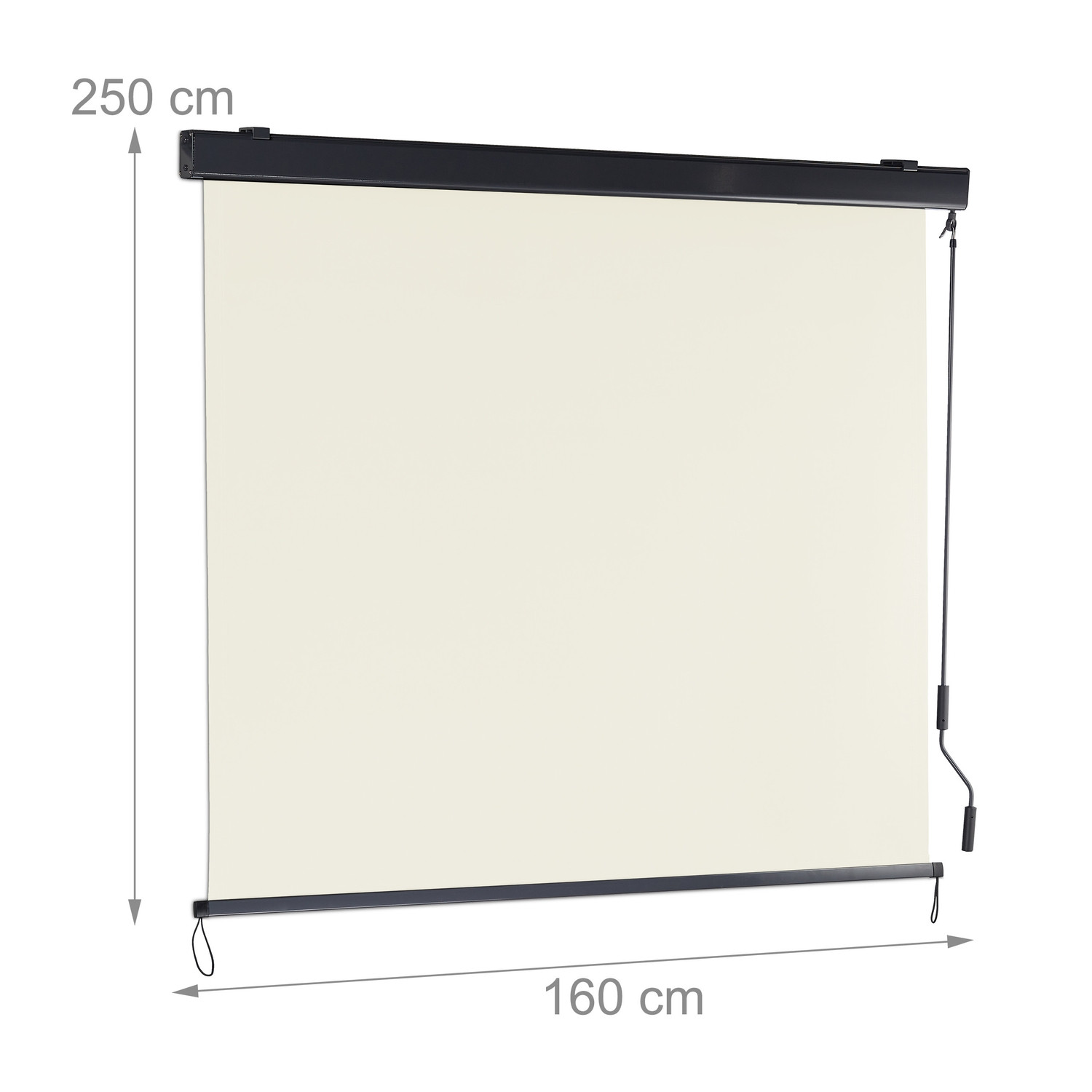 Beige verticale zonwering met slinger