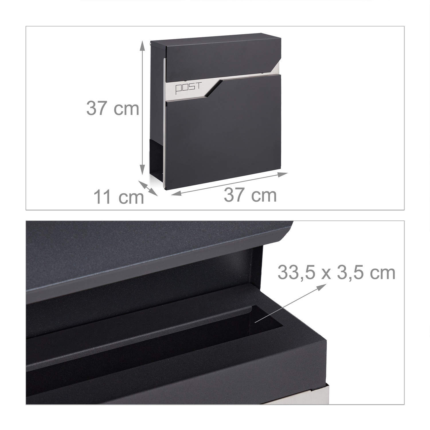 Letterbox with newspaper holder