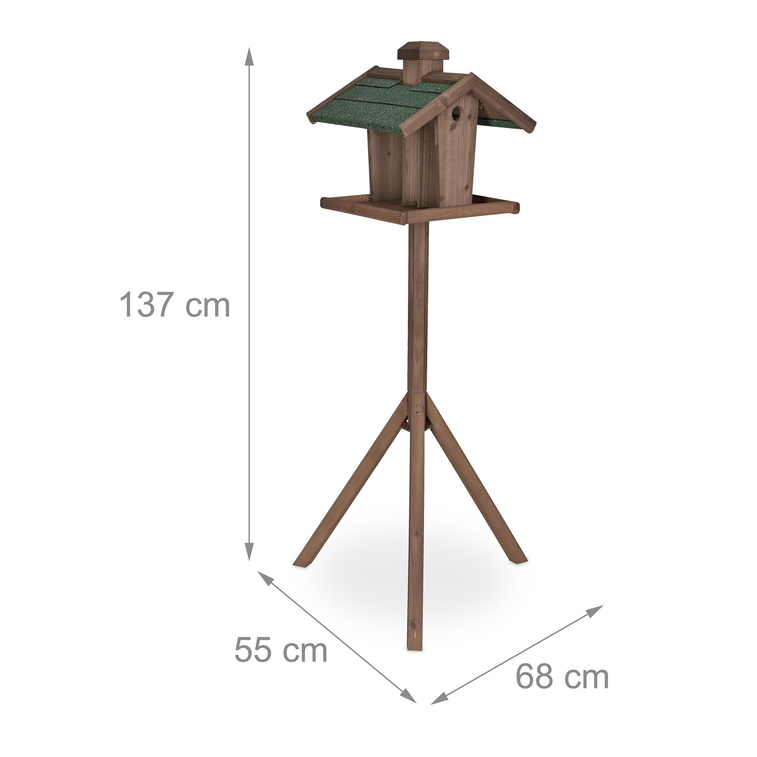 Mesa marrom para pássaros em poste