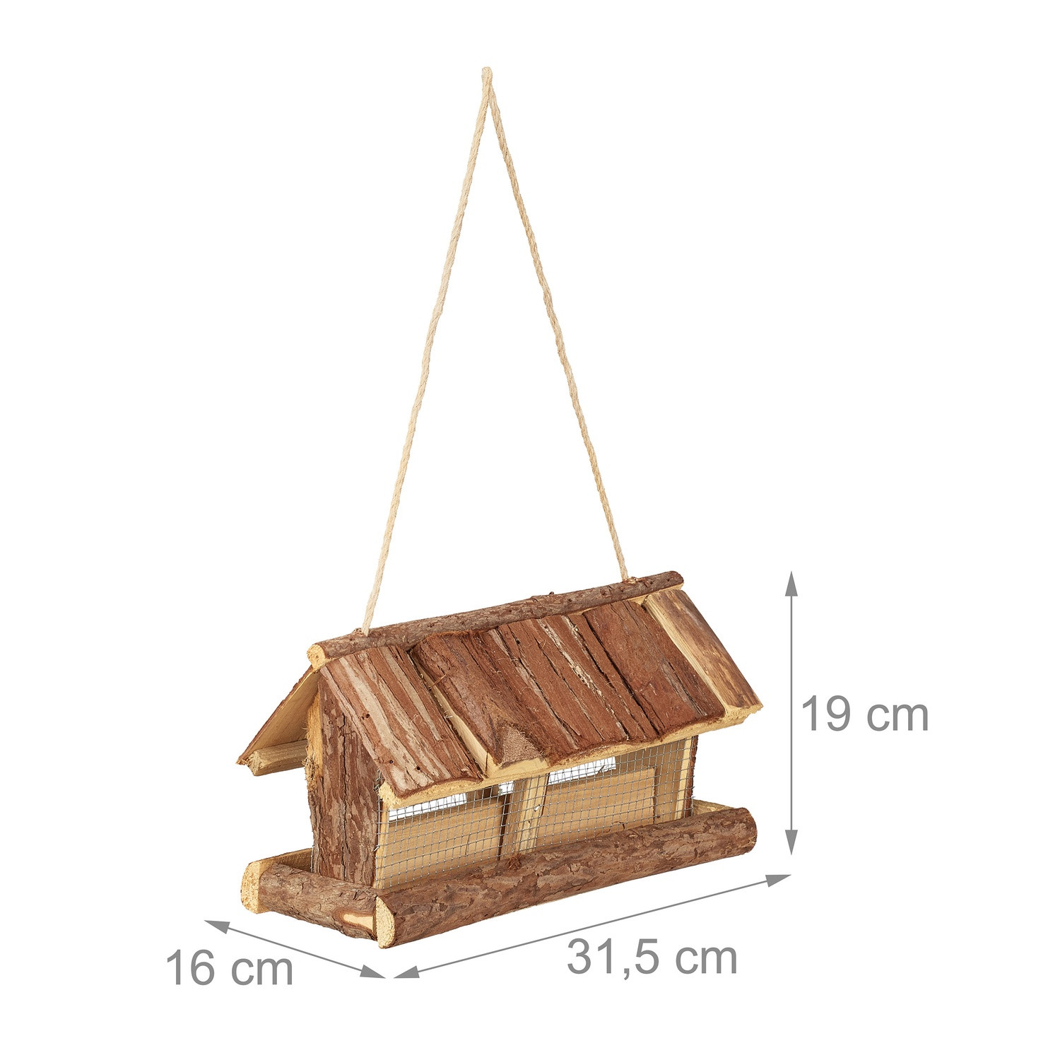 Vogelhäuschen mit Rinde