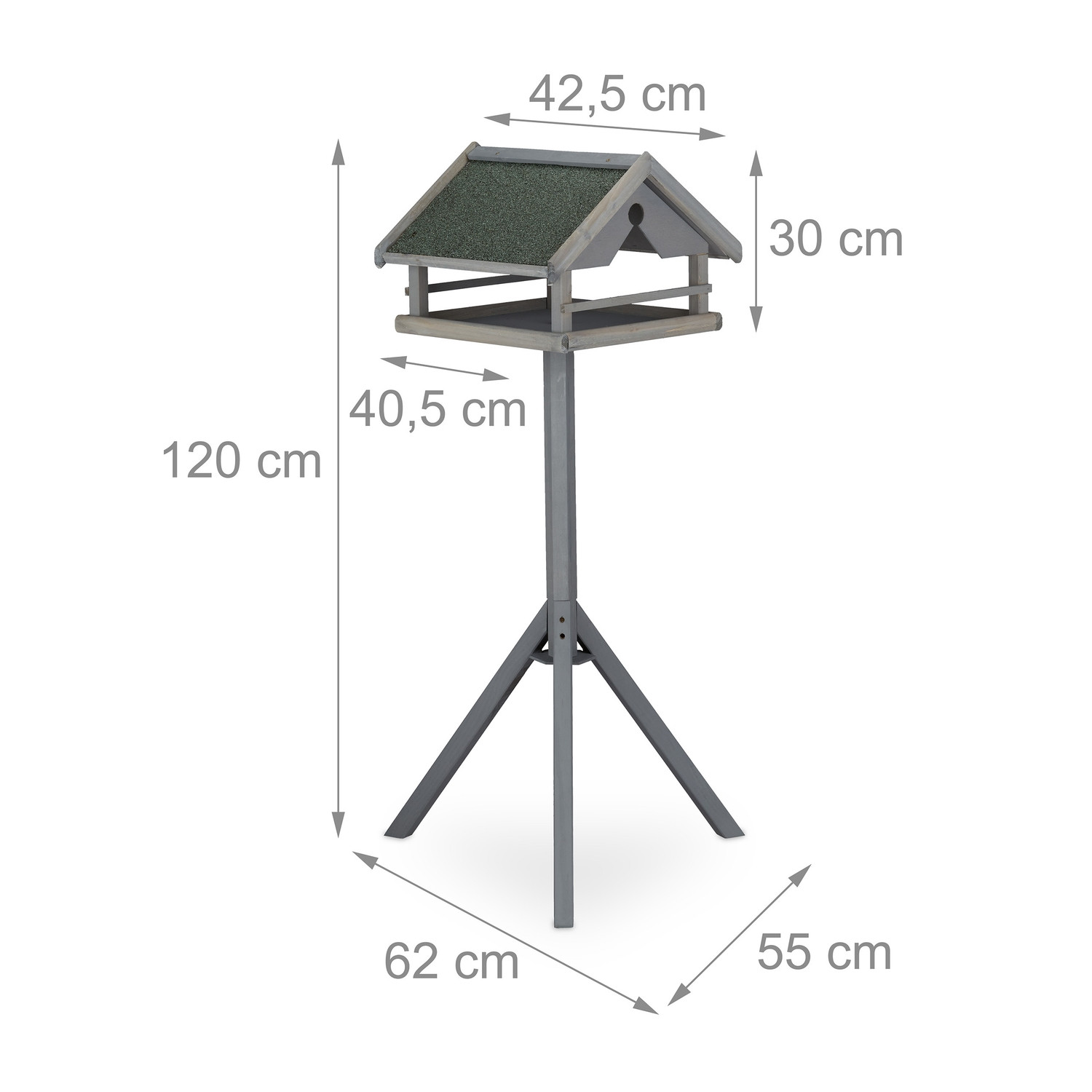 Mesa para pássaros cinza no poste