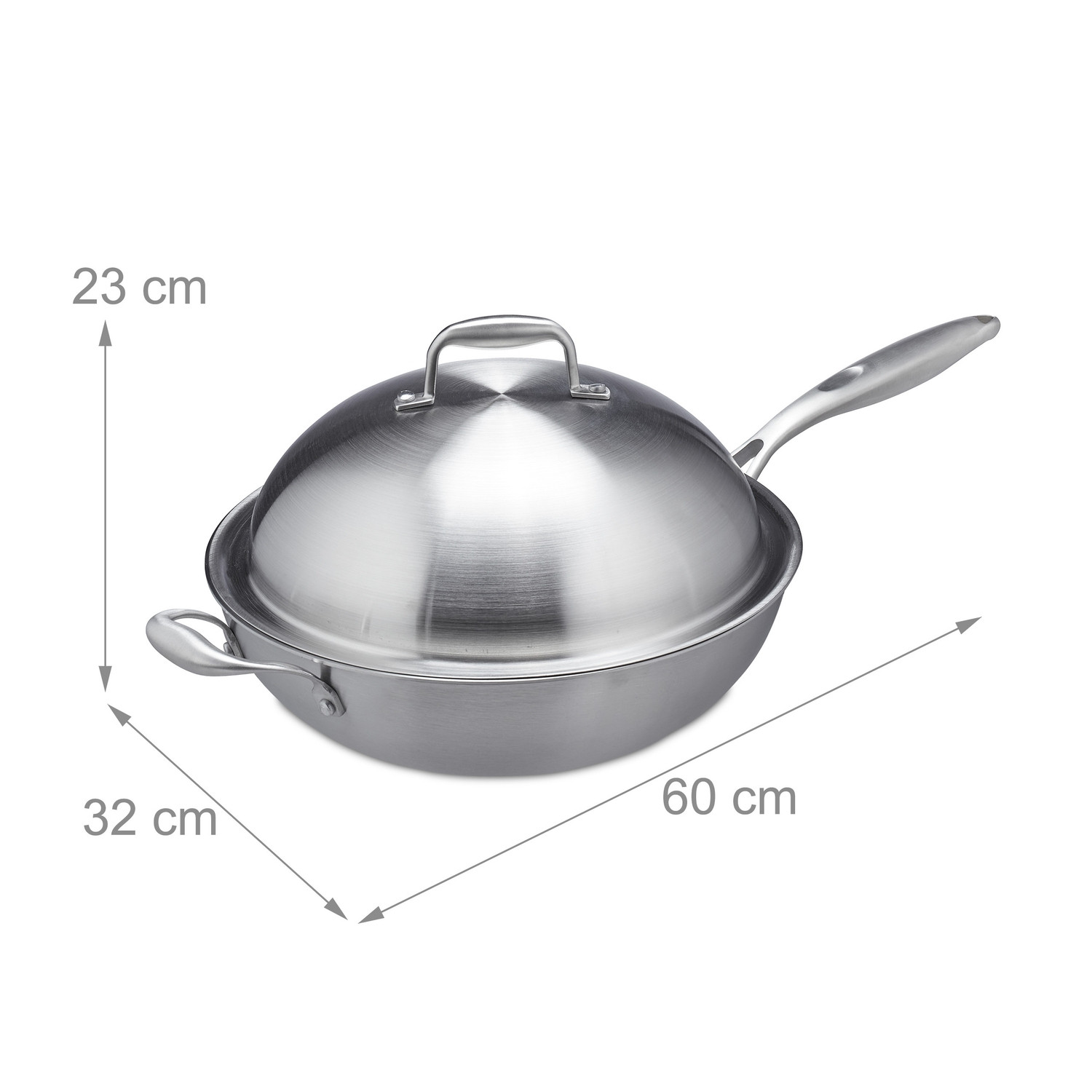 Edelstahlwok mit Deckel