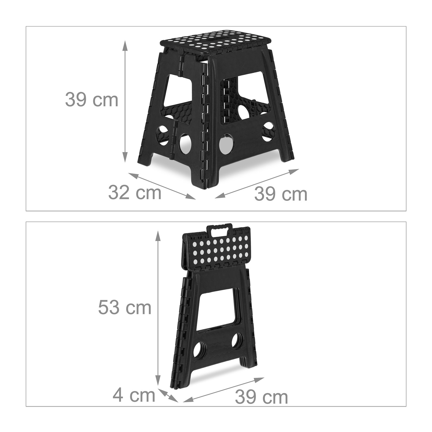 Klapphocker XL schwarz