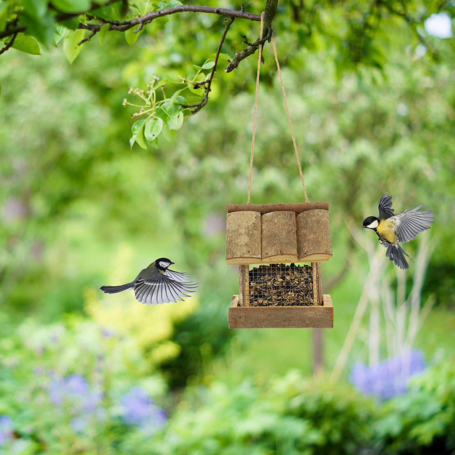 Vogelfutterhaus mit Aufhängung
