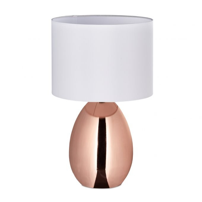 Large bedside lamp with touch function copper