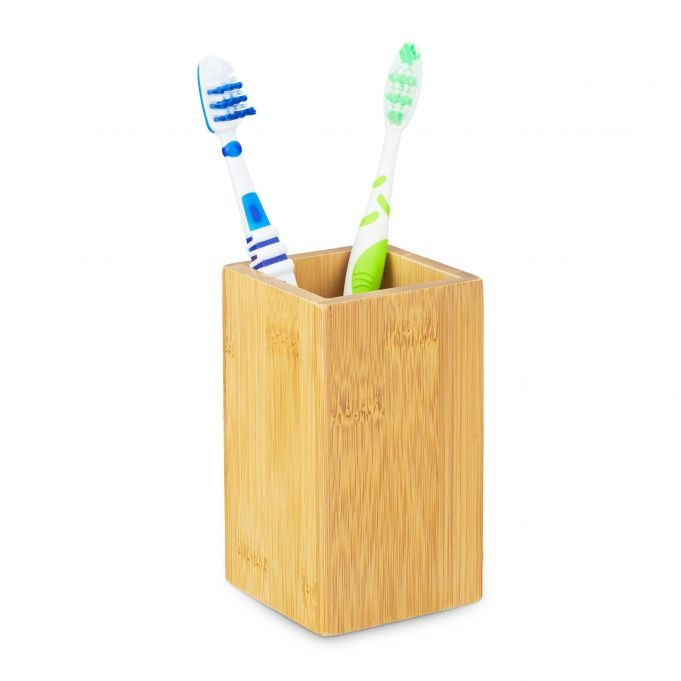 Caneca para escova de dentes em bambu