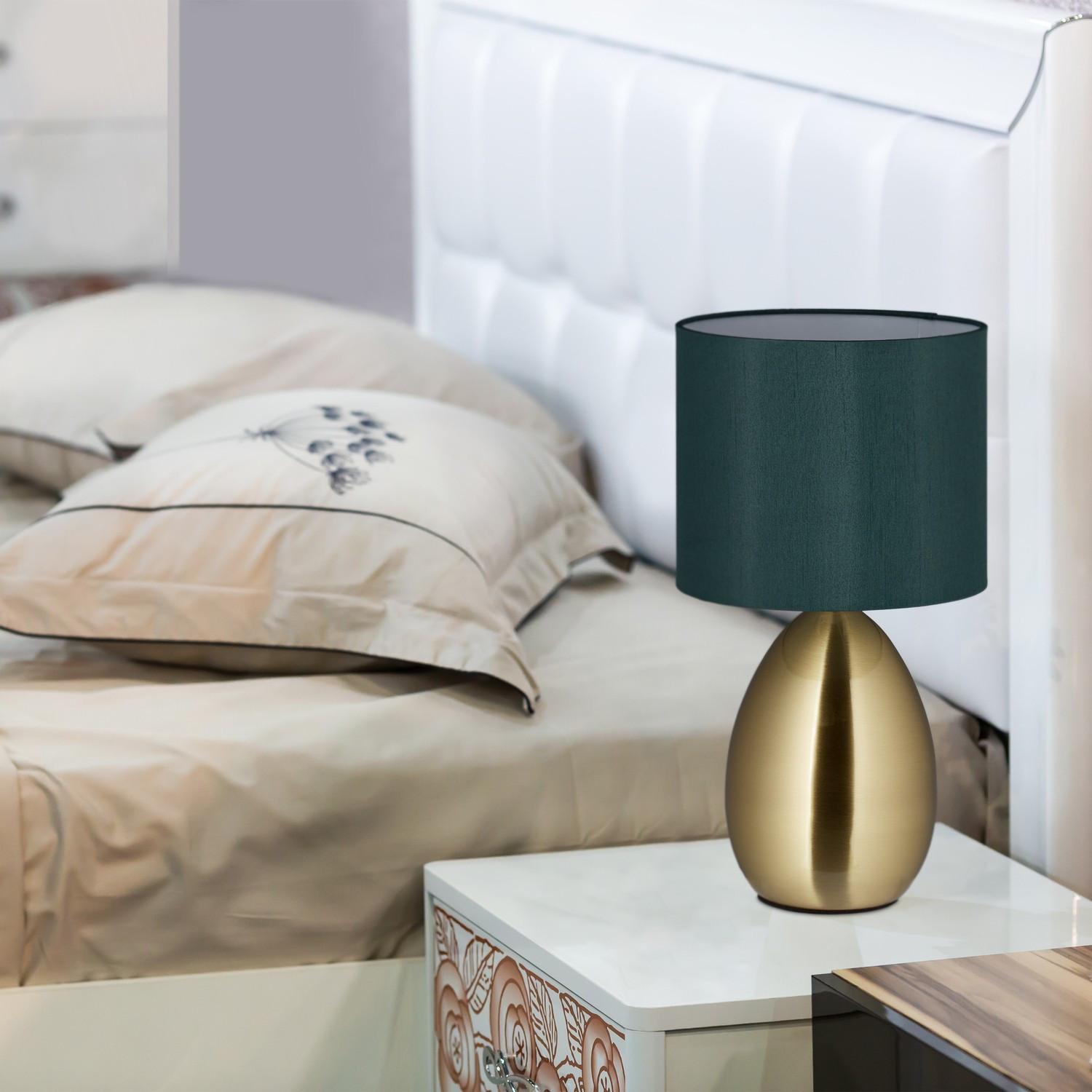 Bedlamp met touchfunctie messing