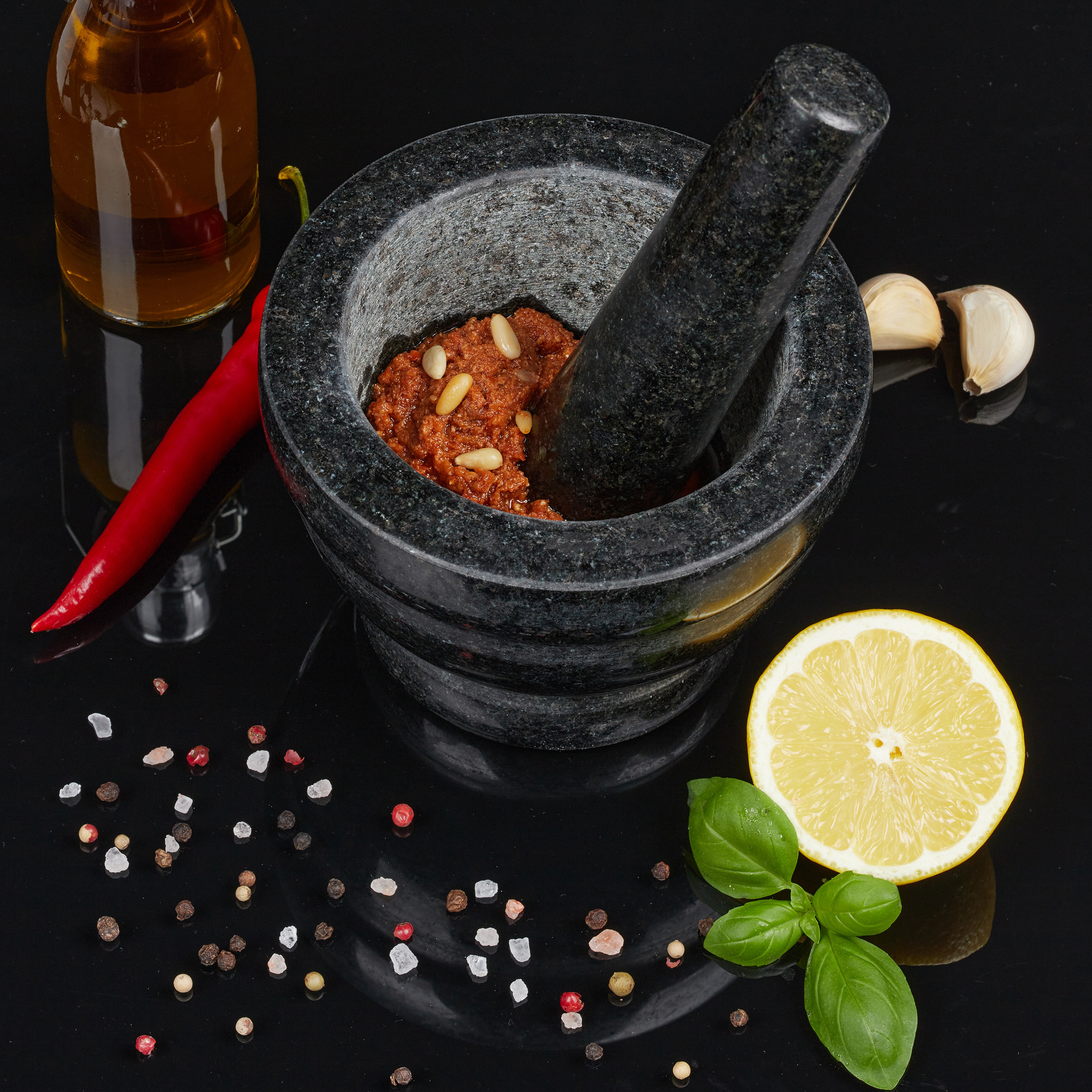 Mörtel Granit mit Schlag