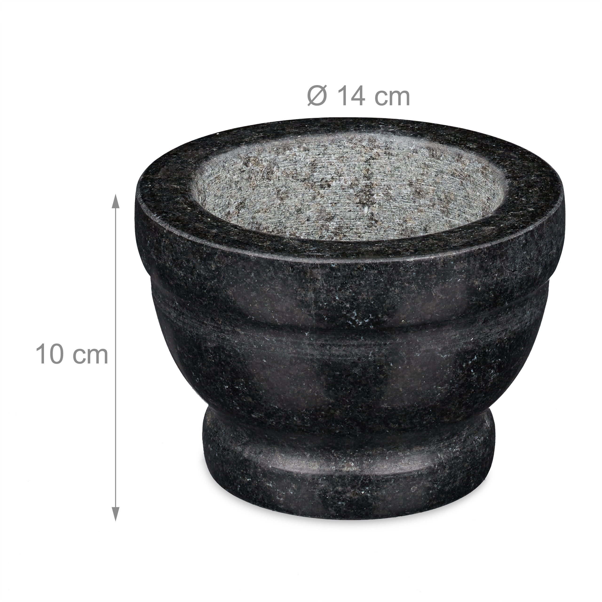 Mortero de granito con impacto
