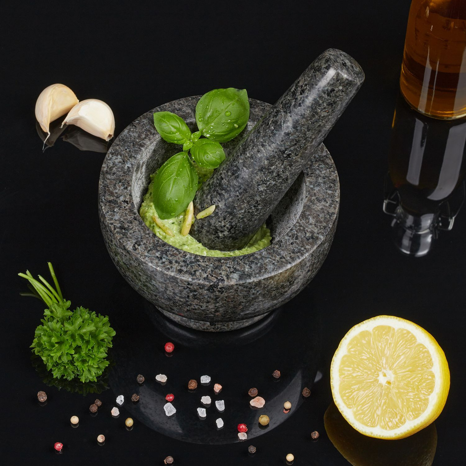 Mörtel Granit mit Schlag