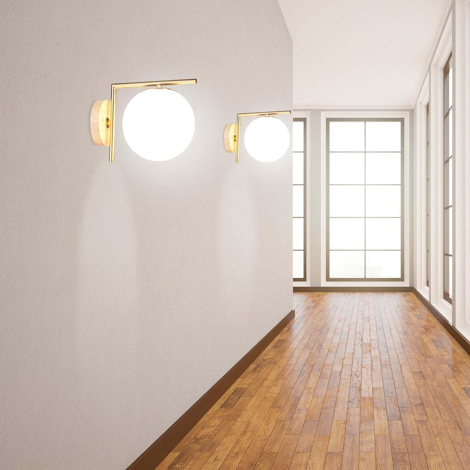 Wall lamp GLOBI brass colored