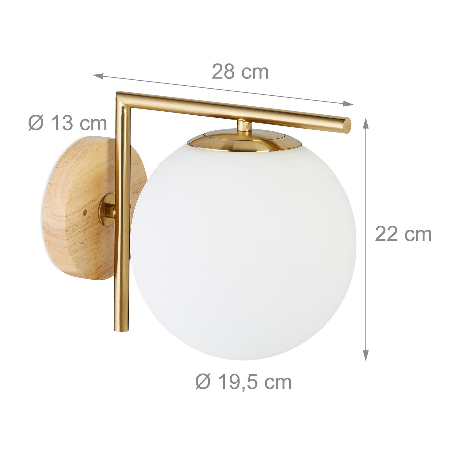 Wandleuchte GLOBI messingfarben